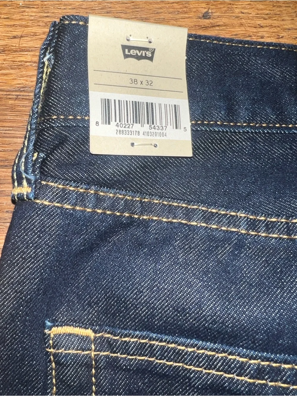 Levi's 512 Men's Jeans Size 38x32 Blue Dark Wash Stretch Slim Taper Pants NWT